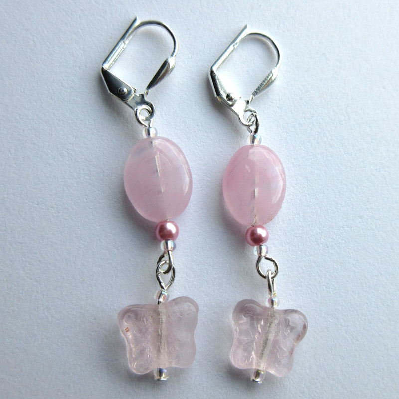 Pale Pink Butterfly Earrings