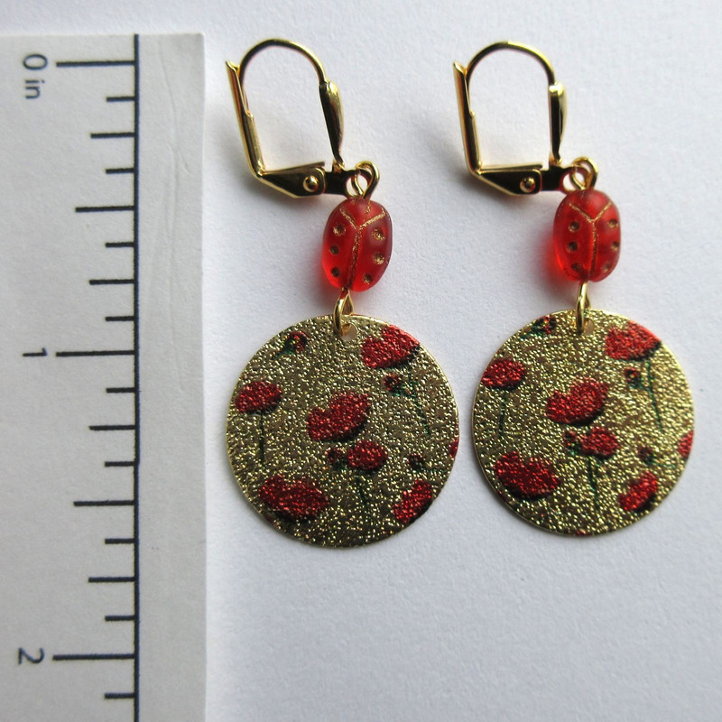 Red Flowers and Ladies Earrings