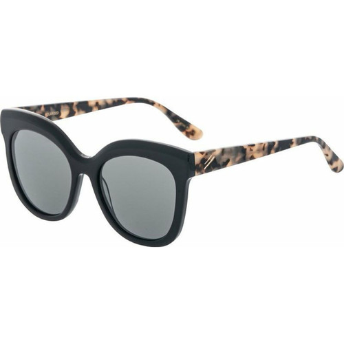 Bask Eyewear Luna Shiny Black and Beige/Grey Polarised Angle