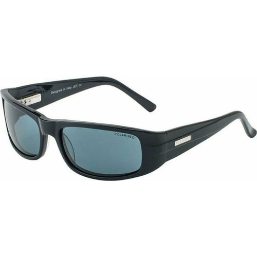 Bill Bass Jet Jet Shiny Black/Green Polarised Lenses