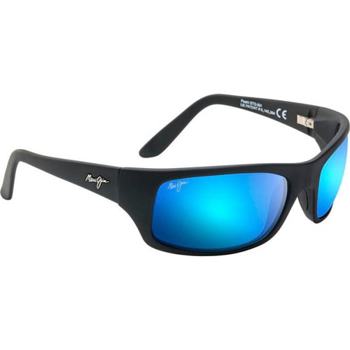 Maui Jim Peahi Matte Black Blue Hawaii Angle