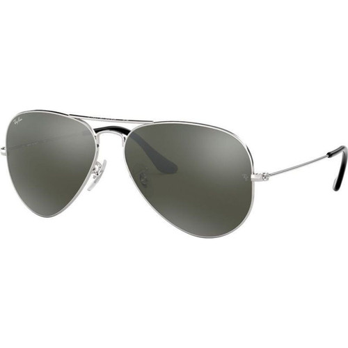 Ray-Ban Aviator Classic RB3025 Silver Grey Mirror Glass Angle