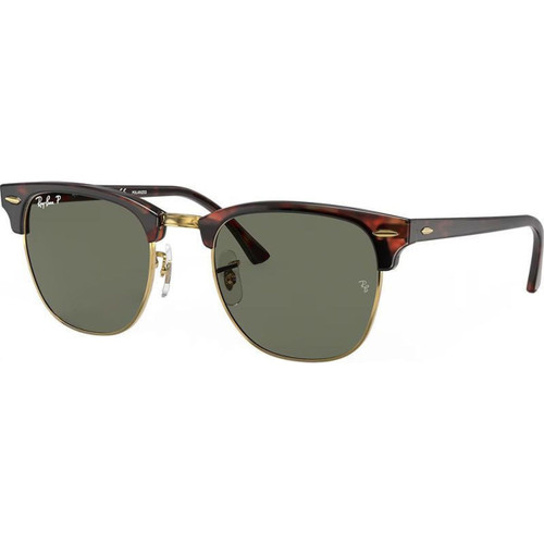 Ray-Ban Clubmaster Classic RB3016 Red Havana Green Polarised Angle