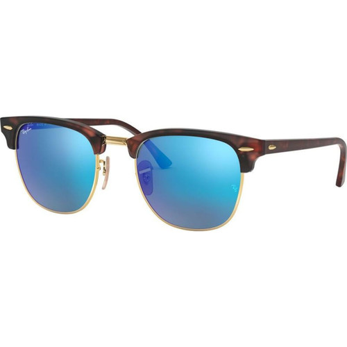 Ray-Ban Clubmaster Classic RB3016 Sand Havana Blue Mirror Angle