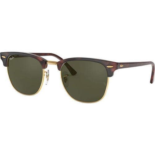 Ray-Ban Clubmaster Classic RB3016F Mock Tortoise on Arista Green Angle