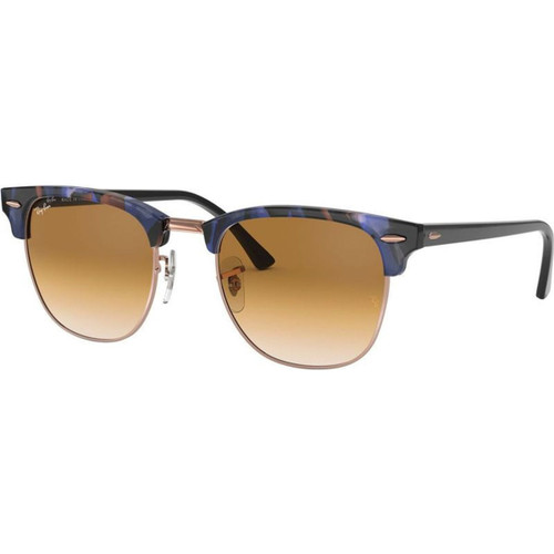 Ray-Ban Clubmaster Classic RB3016 Spotted Brown Clear Brown Gradient Angle