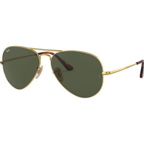 Ray-Ban Aviator Metal II RB3689 Gold Green Angle