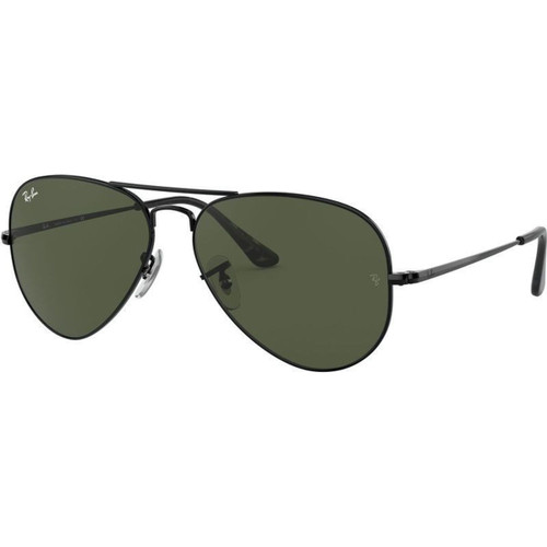 Ray-Ban Aviator Metal II RB3689 Black Green Angle