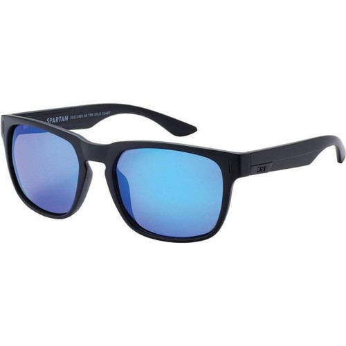 SIN Eyewear Spartan Matte Black Blue Mirror Polarised Angle