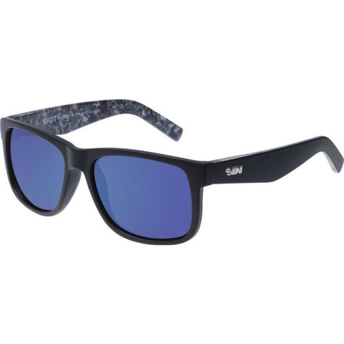 SIN Eyewear Riot Matte Black First Mate/Blue Flash Polarised Lenses