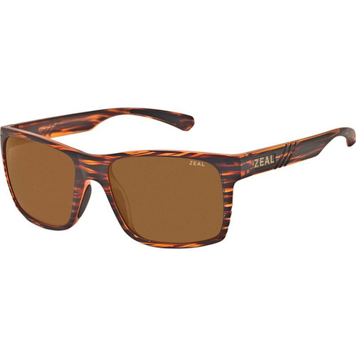 Zeal Optics Brewer Matte Woodgrain/Copper Polarised Lenses Angle