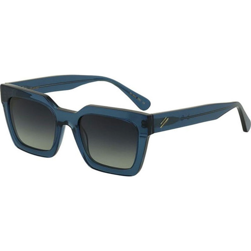 Bask Sol Crystal Blue Sunglasses with Grey Gradient Polarised Angle