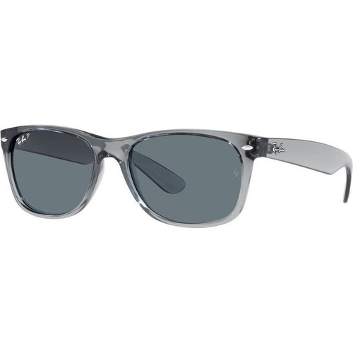Ray-Ban New Wayfarer Classic RB2132 Transparent Grey Blue Polarised Angle