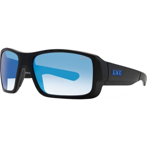 LXD Pacific Matte Black Blue Mirror Polarised Angle