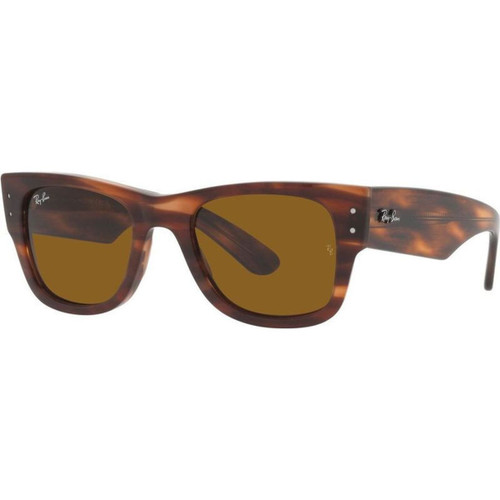 Ray-Ban Mega Wayfarer RB0840 Striped Havana Sunglasses Angle Image