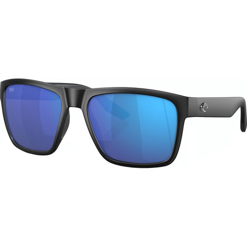 Costa Del Mar Paunch XL Matte Black Blue Mirror Polarised Glass Angle