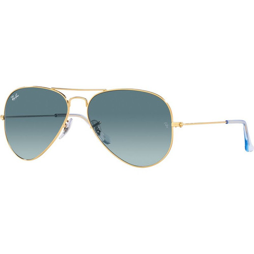 Ray-Ban Aviator Classic RB3025 Gold Blue Gradient Angle