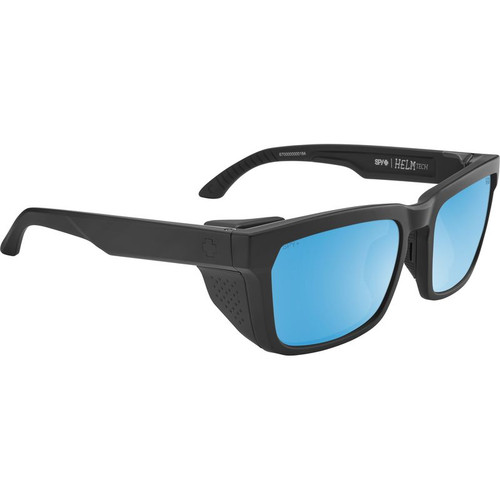Spy Helm Tech Matte Black Ice Blue Sunglasses Angle Image