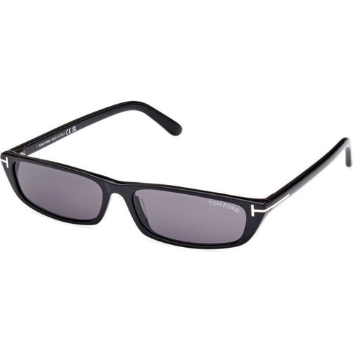 Tom Ford Alejandro FT1058 Shiny Black Smoke Angle