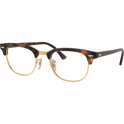Ray-Ban Clubmaster RX5154 Red Havana Glasses Angle Image