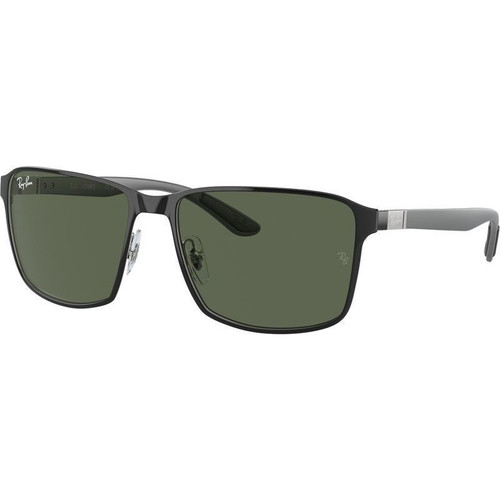 Ray-Ban RB3721 Black Silver Green Angle