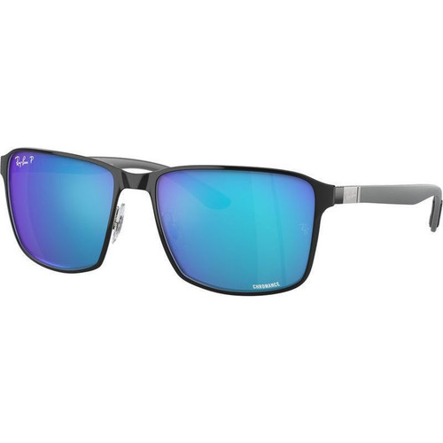 Ray-Ban Chromance RB3721CH Black Silver Blue Polarised Angle