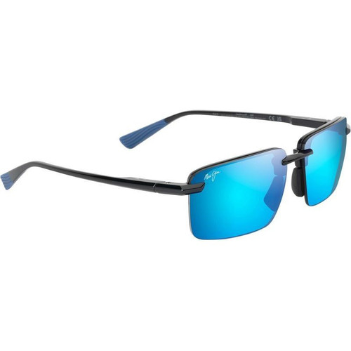 Maui Jim Laulima Alt Fit Shiny Black Blue Hawaii Angle