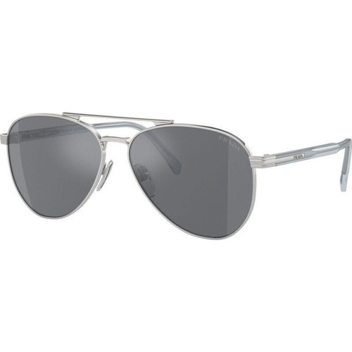 Prada PRA58S Silver Dark Grey Flash Silver Angle