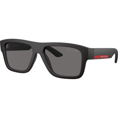 Prada Linea Rossa PS04ZS Black Rubber Grey Polarised Angle