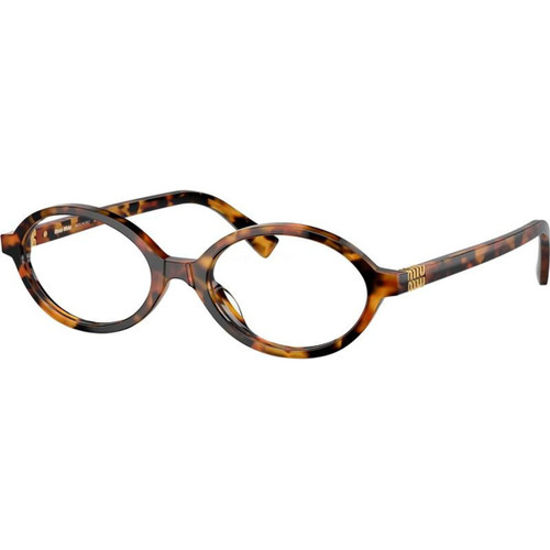 Miu Miu Glasses 01XV Light Havana Clear Angle