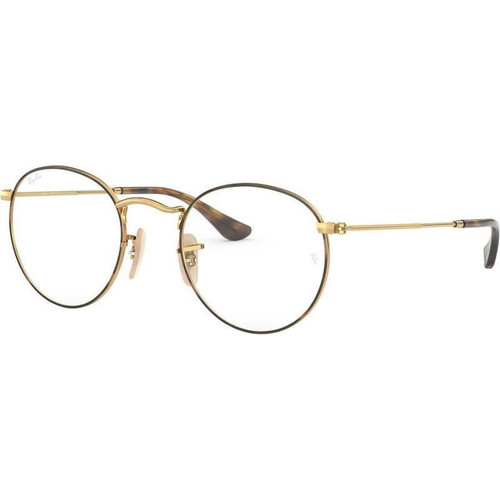 Ray-Ban Glasses Round Metal RX3447V Havana Gold Angle