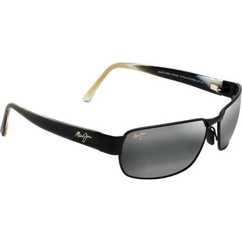 Maui Jim Black Coral Matte Black Grey Polarised Angle