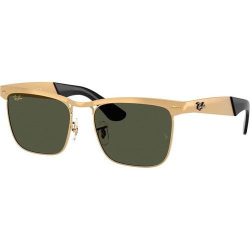 Ray-Ban Wayfarer Deluxe RB3875 Sandblasted Legend Gold Green Angle