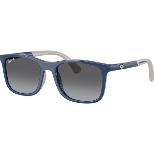 Ray-Ban Junior RJ9084S Blue Rubber Grey Gradient Polarised Angle