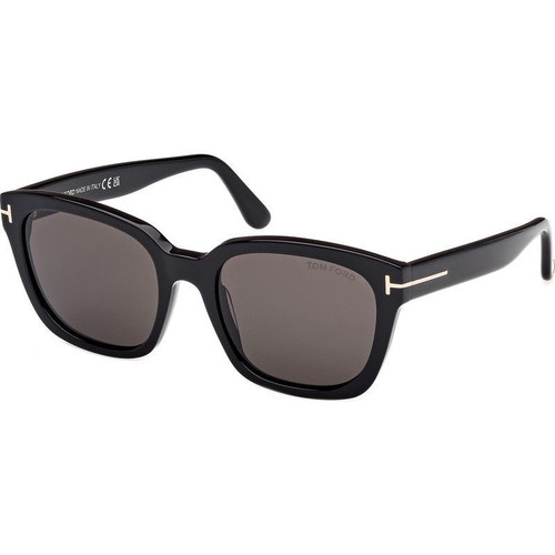 Tom Ford Haylay FT1216 Shiny Black Smoke Angle