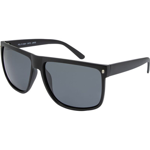 JS Eyewear 6501 Matte Black Smoke Polarised Angle