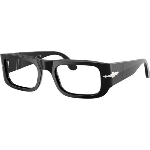 Persol Glasses Wes PO3362V Black Clear Angle