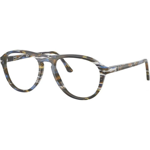 Persol Glasses Lynn PO3371V Frost Grey Blue Clear Angle
