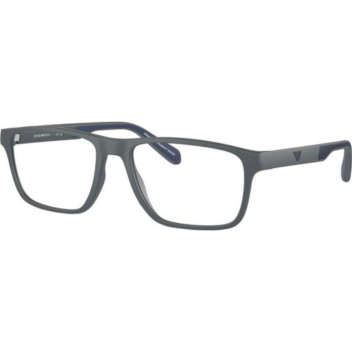 Emporio Armani Glasses EA3233 Matte Dark Grey Clear Angle