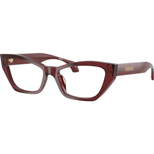Versace Glasses VE3373U Transparent Bordeaux Clear Angle
