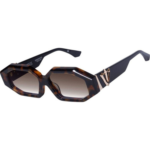 Valley Eyewear Genesis Dark Amber Tort Black Brown Gradient Angle