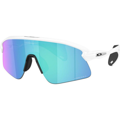 Oakley Stunt Devil Matte White Prizm Sapphire Angle