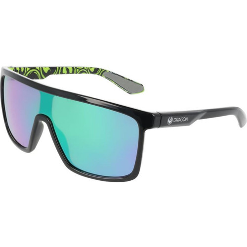 Dragon Eyewear Momentum Black Icon Green Green LL Angle
