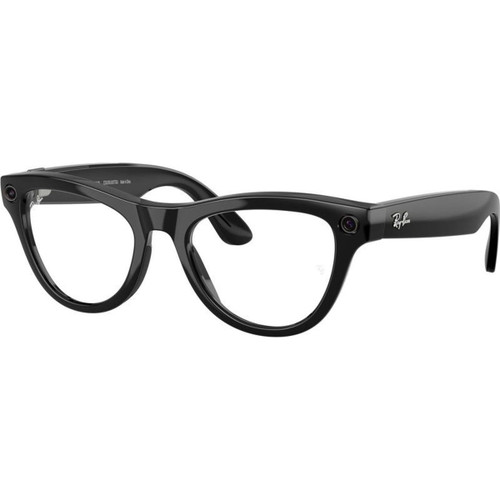 Ray-Ban Smart Glasses Meta Skyler Gen 2 RW4014 Black Clear Blue Light Angle