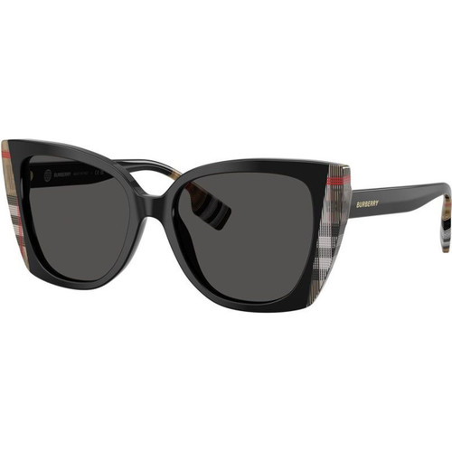 Burberry Meryl BE4393 Black Vintage Check Dark Grey Angle