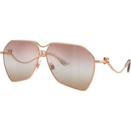 Dolce & Gabbana DG2326 Rose Gold Pink Brown Mirror Angle