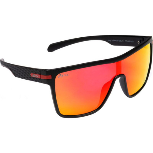 Ugly Fish Sage Matte Black Red Mirror Polarised Angle