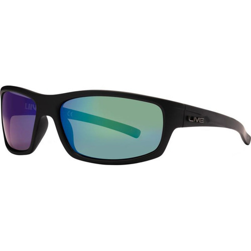 Liive Tuna Matte Black Green Mirror Polarised Angle