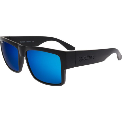 Spotters Striker Black Blue Mirror Polarised Glass Angle