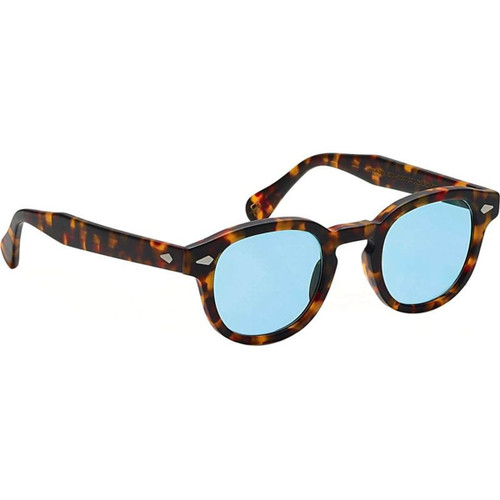 Moscot Lemtosh Matte Tortoise DG37 Blue Glass Angle